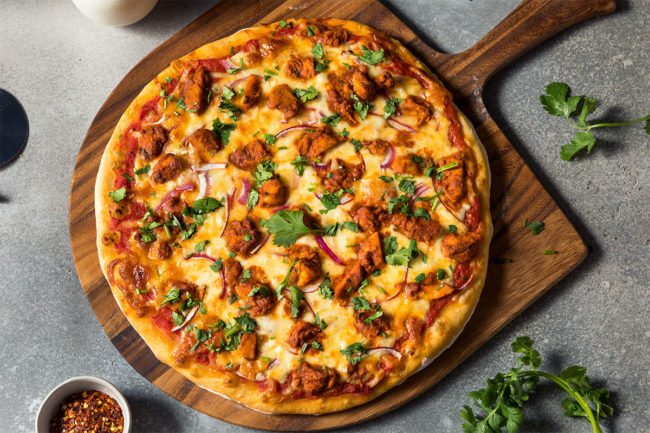 Tikka masala pizza.