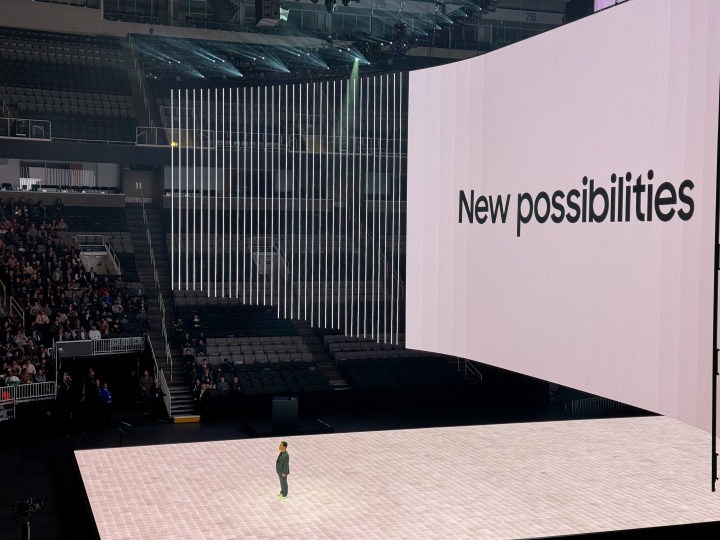 Head of Samsung Mobile, TM Roh, on stage at Samsung Galaxy Unpacked in January 2024.