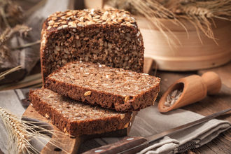 Whole grain rye bread with seeds