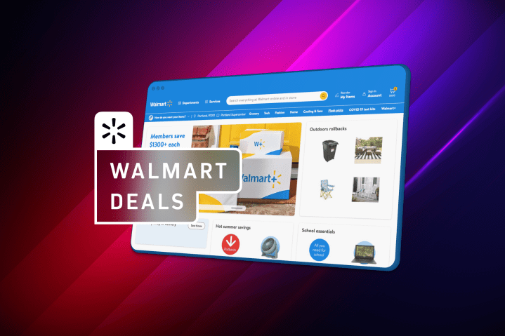 Walmart Prime Day graphic with a screen from Walmart.com.
